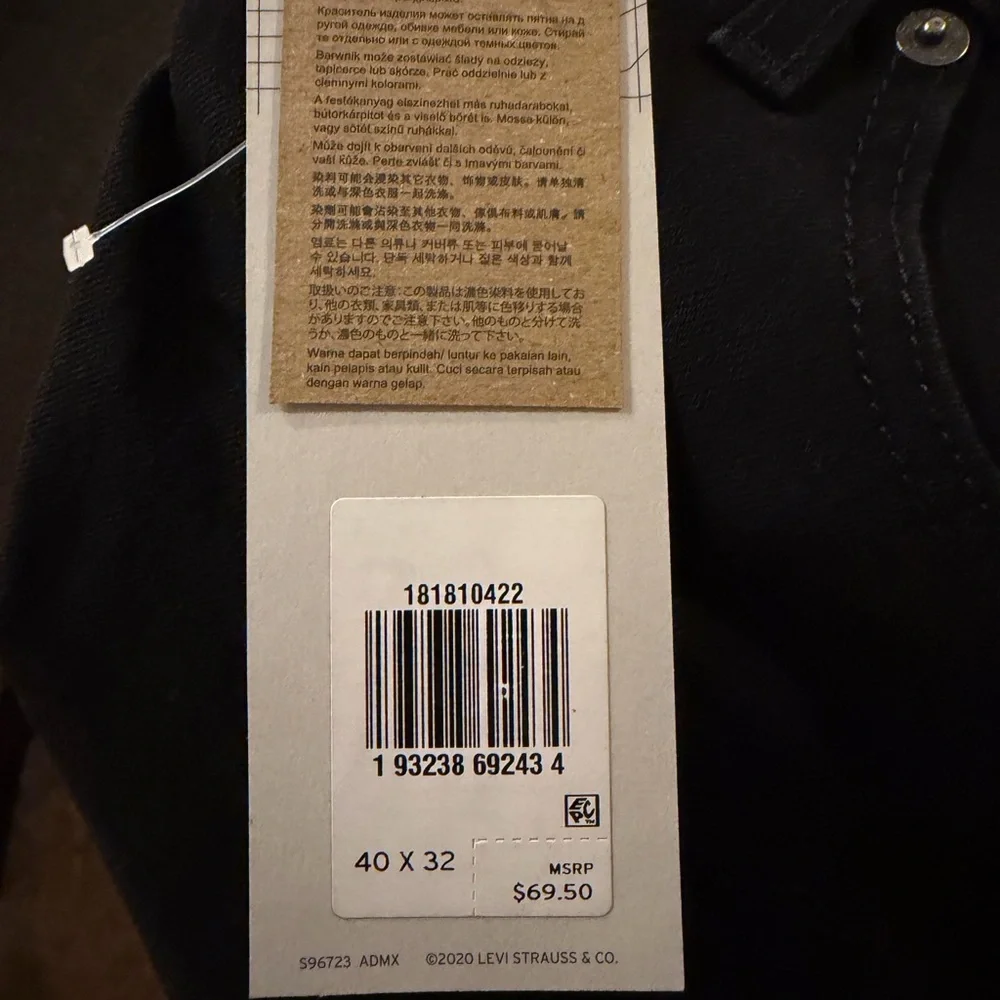 Levi's Men's 541™ Black Athletic Taper Stretch Jeans Size 40 x 32